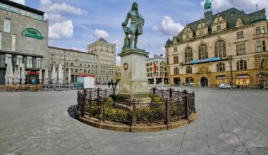 So könnte eine Umfriedung für das Händel-Denkmal aussehen.