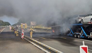 Burscheid: Lkw in Flammen – A1 in Richtung Dortmund gesperrt