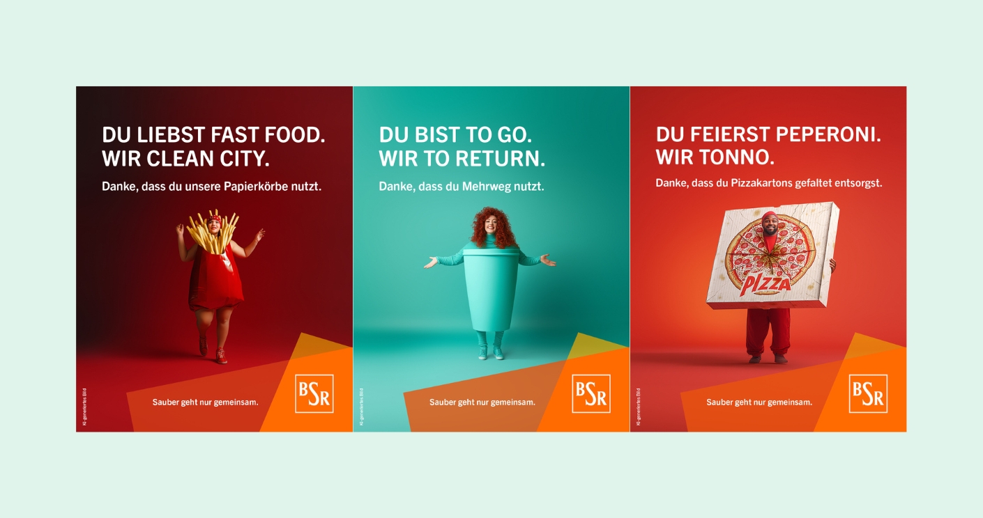 Die Kampagnenmotive setzen auf Humor und Wiedererkennungswert. © BSR