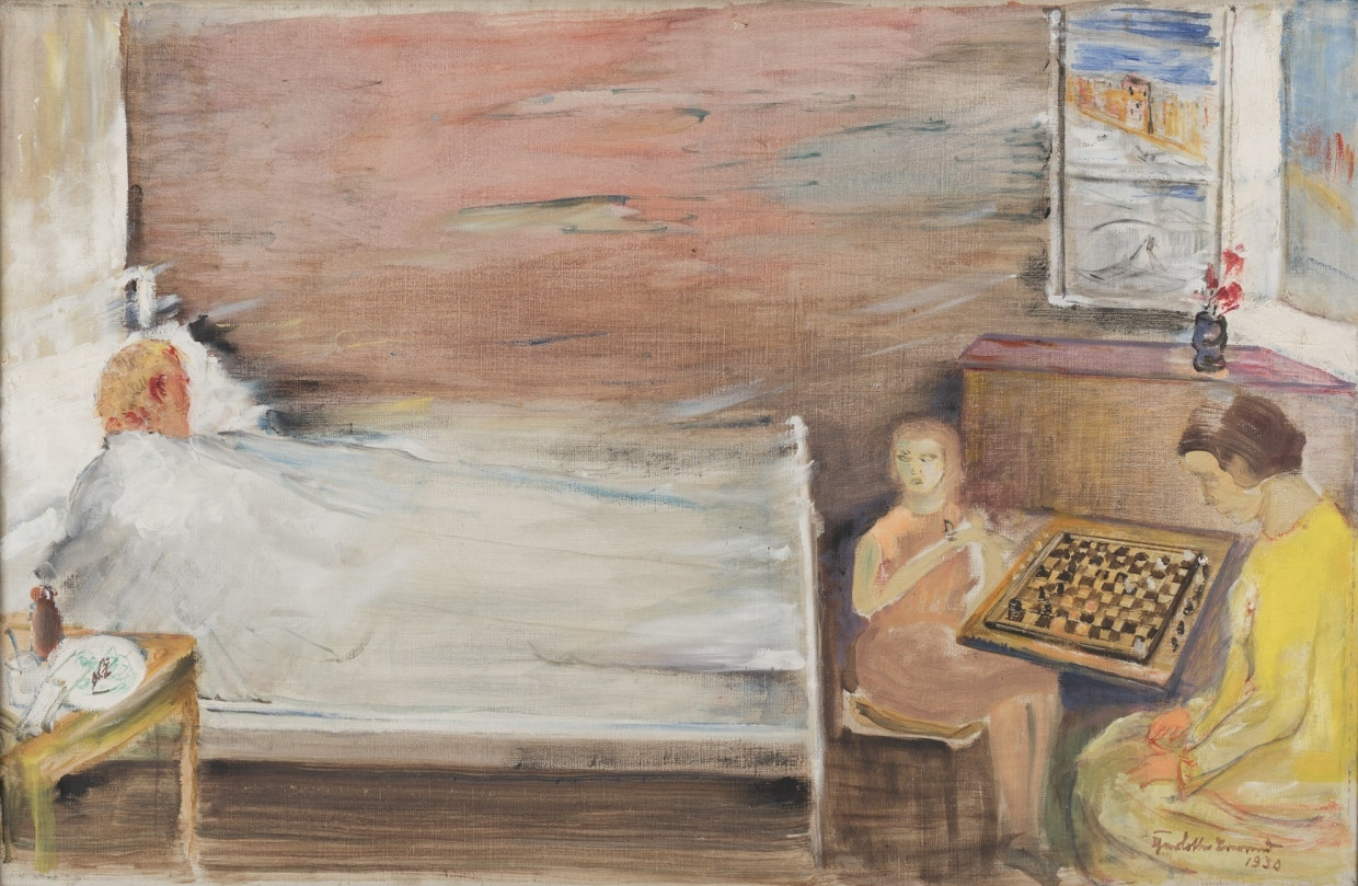 Charlotte Berend-Corinth, „Schachspieler in Lovis Corinths Krankenzimmer in Amsterdam“, 1925