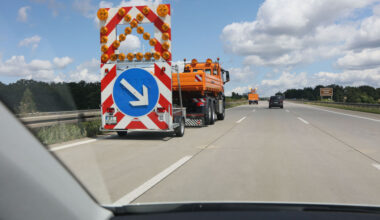 Vorbereitungen für neue Baustelle auf A 4
