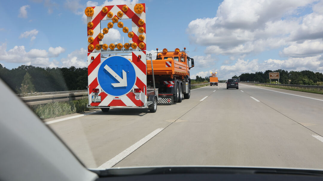 Vorbereitungen für neue Baustelle auf A 4