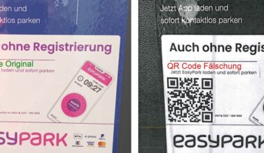 Erneut Betrugsversuch mit QR-Codes an städtischen Parkscheinautomaten
