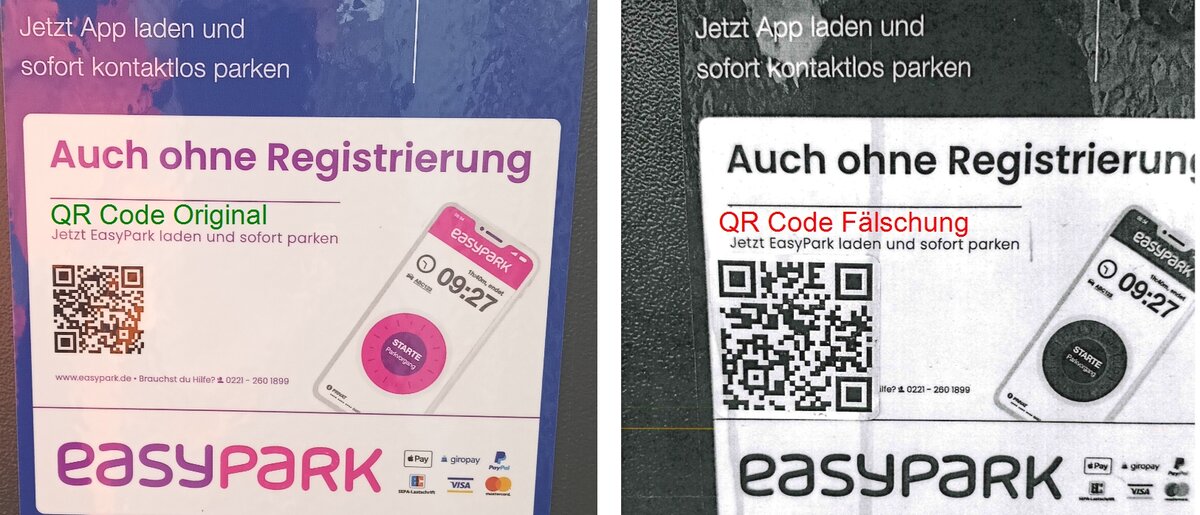 Erneut Betrugsversuch mit QR-Codes an städtischen Parkscheinautomaten