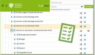 Stundenplanerstellung in StudiLöwe, Prüfungsordnungen, Studienplanung