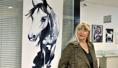 Araber-Hengst Esprit: Suchra Gummelt hat das Pferd zweimal dargestellt, als junges Tier vor acht Jahren und einmal heutzutage.