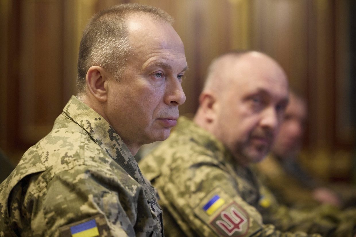 Der Oberbefehlshaber der ukrainischen Streitkräfte, Oleksandr Syrskyj, bei einem Treffen in Kiew