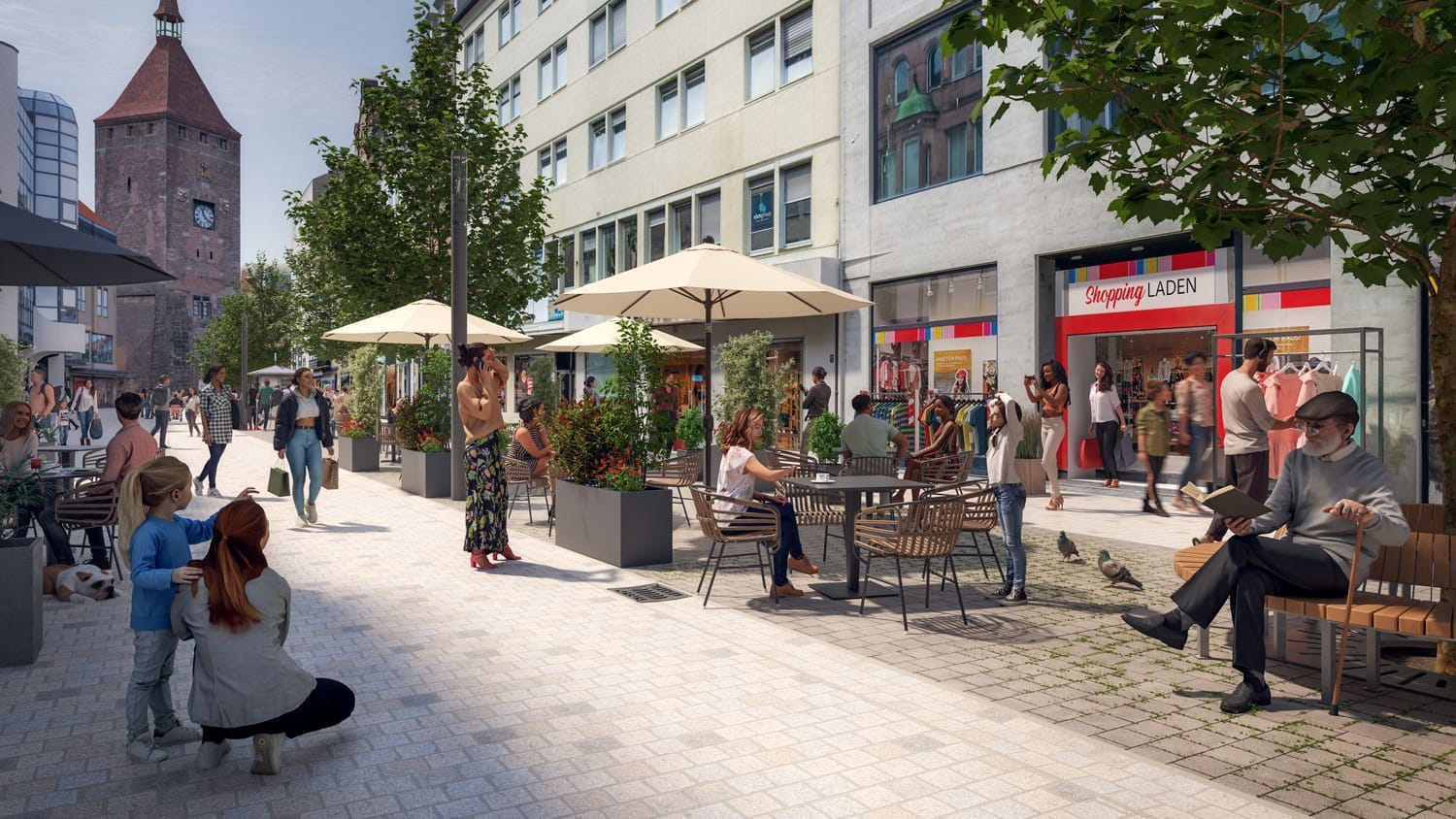 3D-Visualisierung: Die Breite Gasse nach der Umgestaltung
