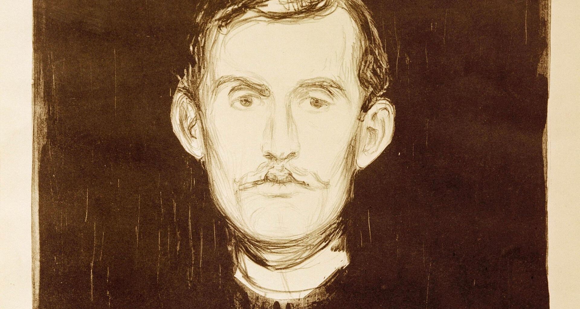 Edvard Munch, Selbstporträt mit Armskelett (1895)