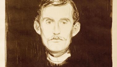 Edvard Munch, Selbstporträt mit Armskelett (1895)