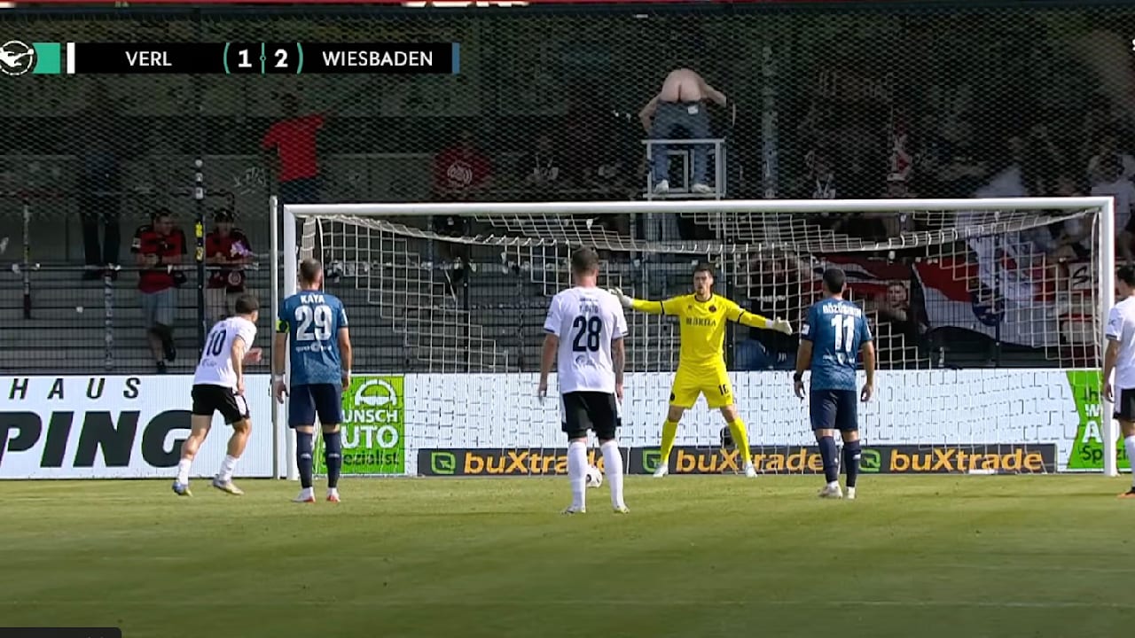 3. Liga: Verl - Wiesbaden: Elfer-Fehlschuss nach Popo-Ablenkung | Sport