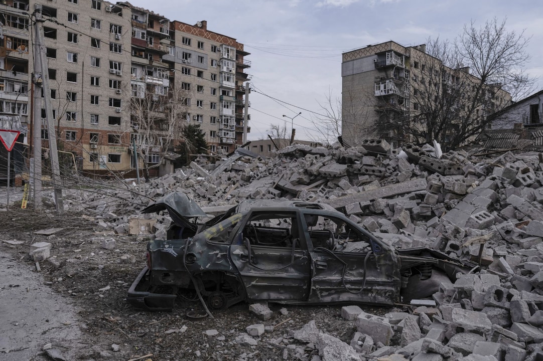 Zerstörte Frontstadt Pokrowsk in der Ukraine.