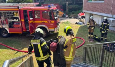 Übung der Feuerwehren im ehemaligen Bardenberger Krankenhaus