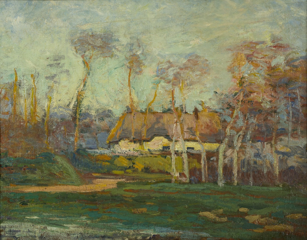„Haus mit Strohdach in Fontaine-la Mallet“ von Emile Friesz, 1901.
