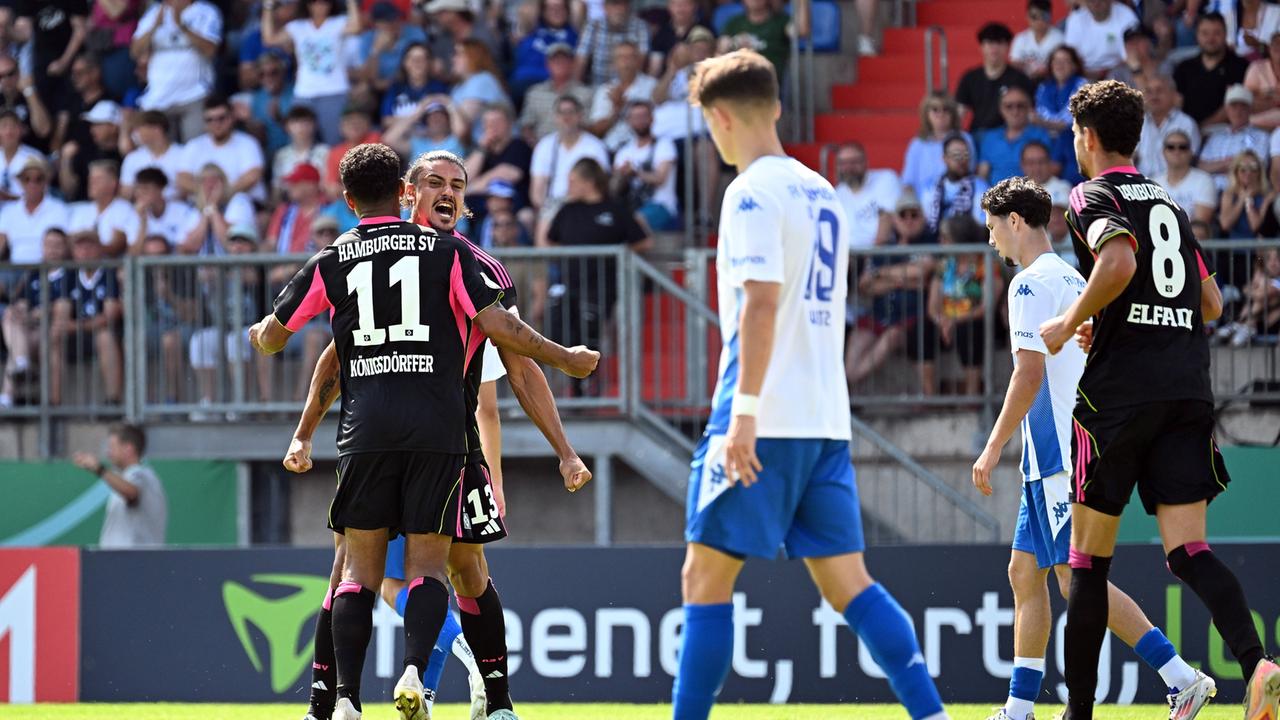 1. Runde im DFB-Pokal: HSV entgeht Blamage beim Fünftligisten Pirmasens