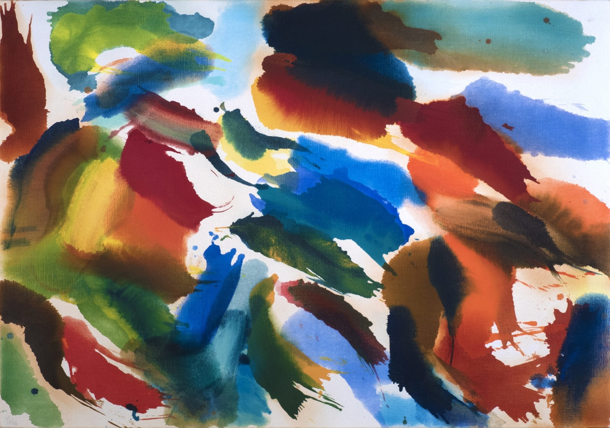 In der Galerie Welz: Wolfgang Hollegha, „Ohne Titel“, 1992, Öl auf Leinwand, 144 mal 205 Zentimeter