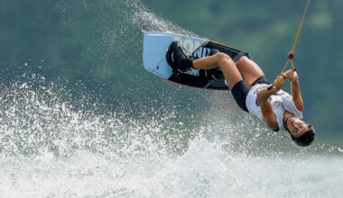 Das Foto zeigt die Cable-Wakeboarderin Julia Rick bei den World Games in Chengdu.
