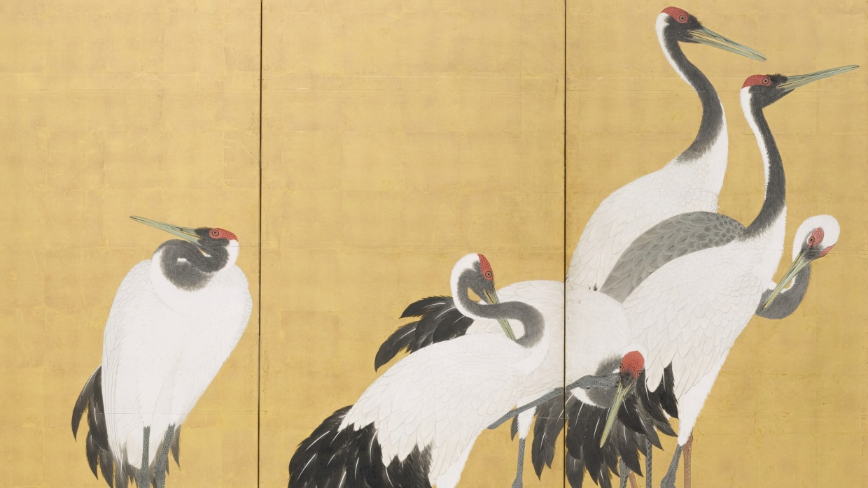 Kraniche, gemalt in Japan um 1780