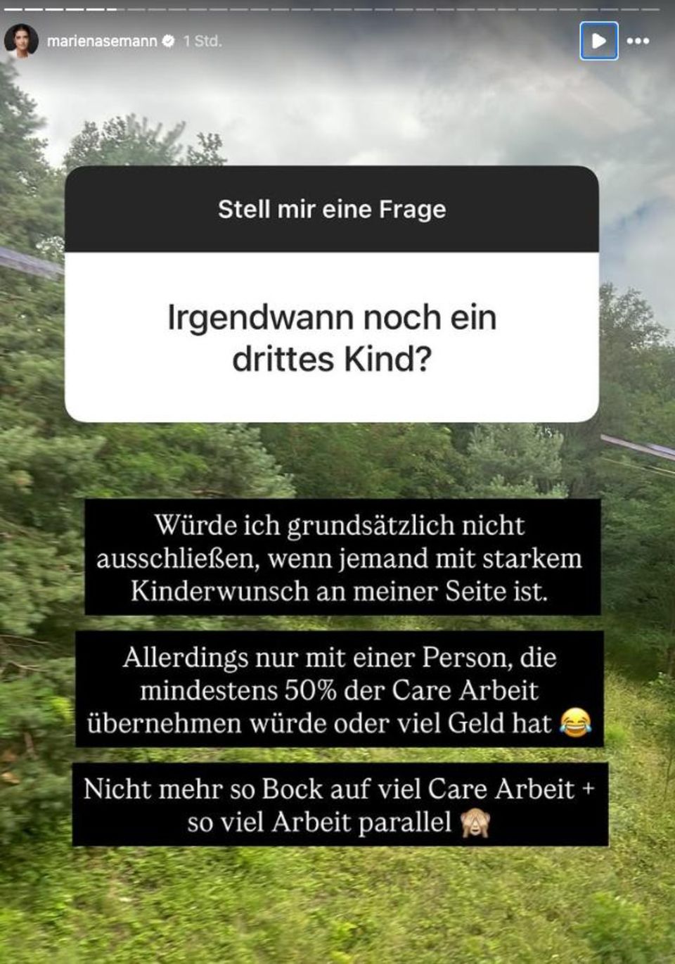 Marie Nasemann schließt ein weiteres Kind nicht aus.