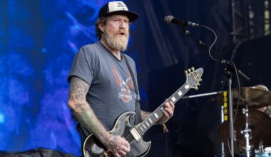 Brent Hinds mit Mastodon am 22. September 2024 beim Riot Fest 2024 in Chicago