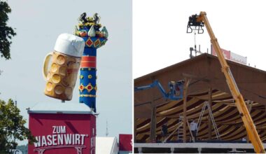 Aufbauarbeiten auf dem Wasen: Nur noch ein Monat bis zum Cannstatter Volksfest – so läuft der Aufbau