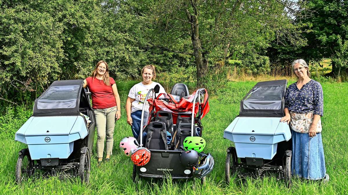 Radfahren in Ostfildern: Tagesmütter bringen Kindern Natur näher – dafür nutzen sie Lastenräder