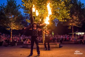 Bei "Nachts im Zoo" darf die traditionelle Feuershow nicht fehlen. (Archivbild.: Thomas Hölscher)