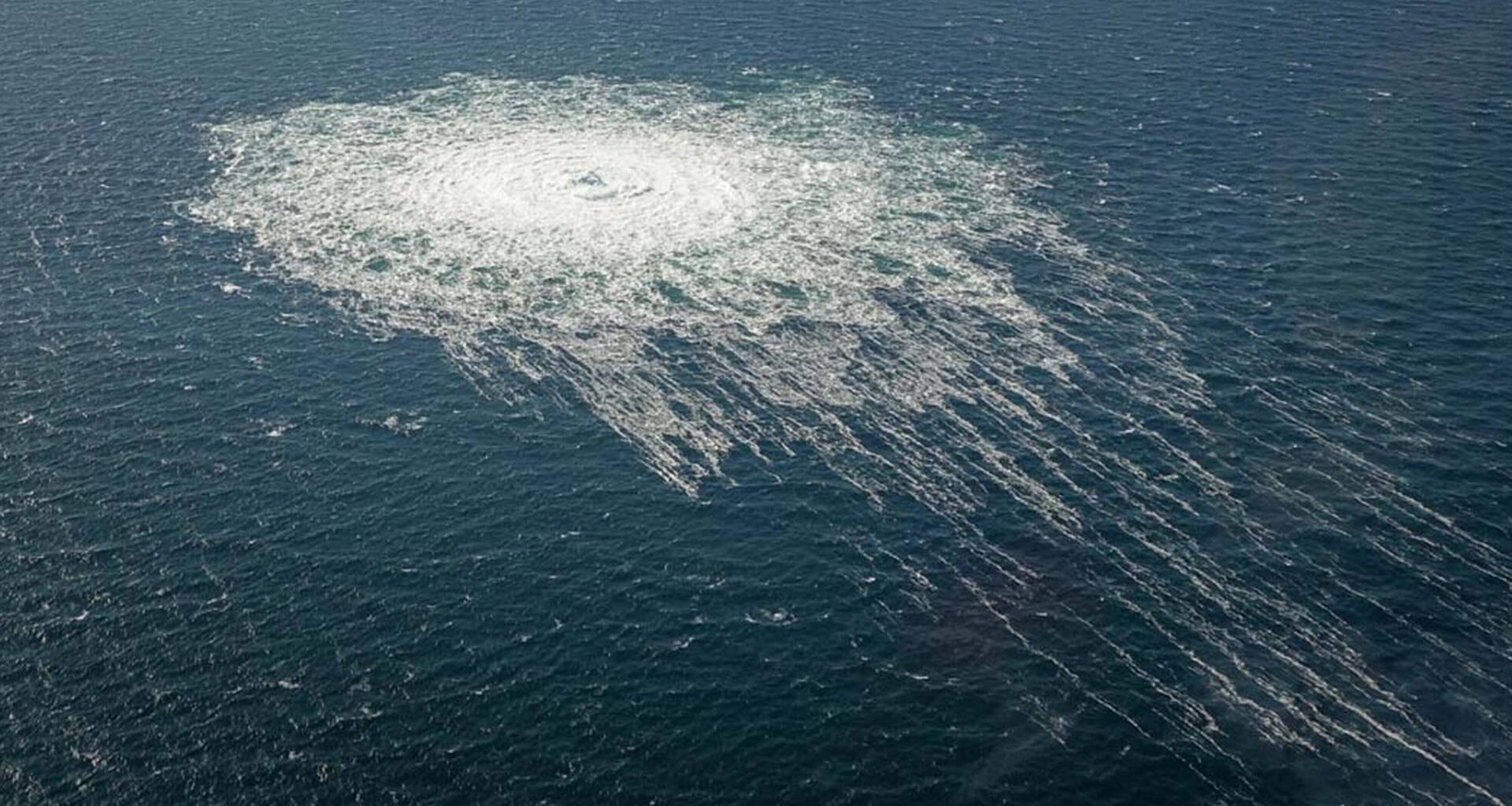 Luftaufnahme des Gaslecks der Nord-Stream-2-Pipeline