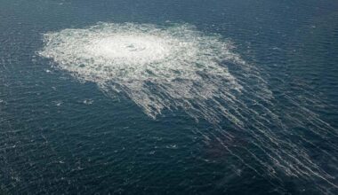 Luftaufnahme des Gaslecks der Nord-Stream-2-Pipeline