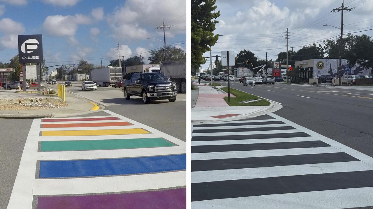 Florida übermalt Gedenk-Zebrastreifen für Anschlagsopfer von Orlando