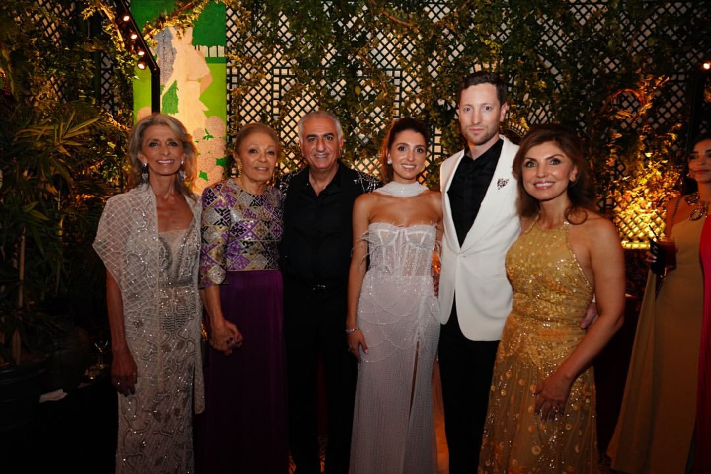 Die Familie der Braut zusammen mit Prinzessin Iman und Bradley Sherman