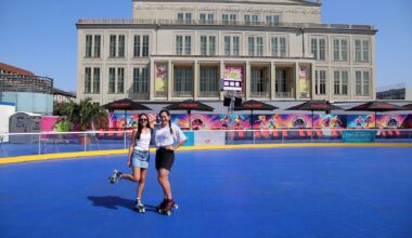 Europas größte mobile Rollschuhbahn auf dem Augustusplatz in Leipzig