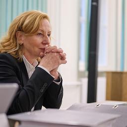 Archivbild: Verhandlung am Mittwoch (15.01.2025) über eine Zivilklage der frueheren RBB-Intendantin Patricia Schlesinger (Foto) gegen den Sender im Landgericht Berlin. (Quelle: picture alliance/epd/Christian Ditsch)