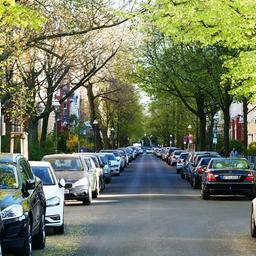 Symbolbild: Autos parken unter Baeumen in einer Wohnstrasse in Friedenau. (Quelle: dpa/Steinberg)