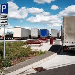 Symbolbild:Zahlreiche LKW stehen am Wochenende auf einem Parkplatz am Rasthof Michendorf.(Quelle:picture alliance/dpa)