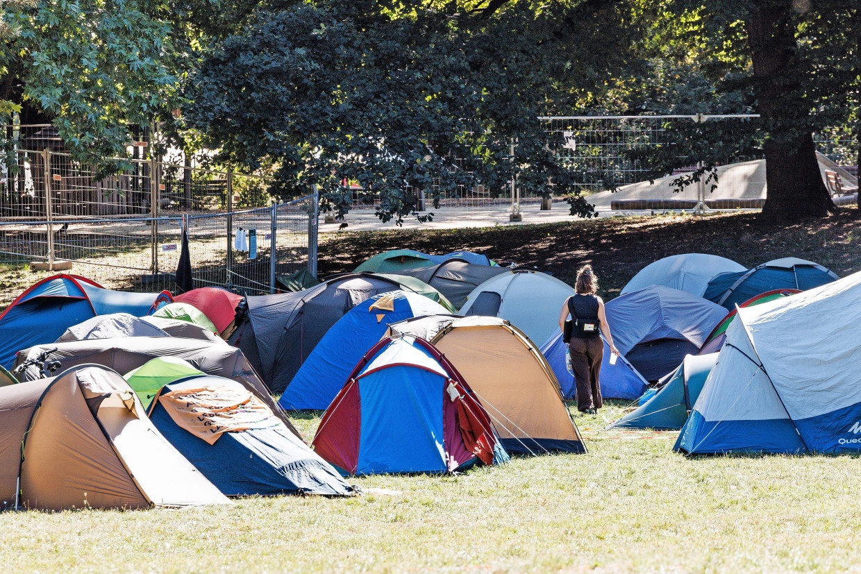 So sieht das Protestcamp im Frankfurter Grüneburgpark aus.