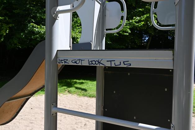 Auch der Spielplatz wurde nicht verschont.