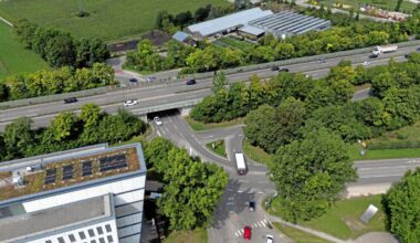 Stadtbergen plant neuen Kreisvekehr an der Abfahrt der B17