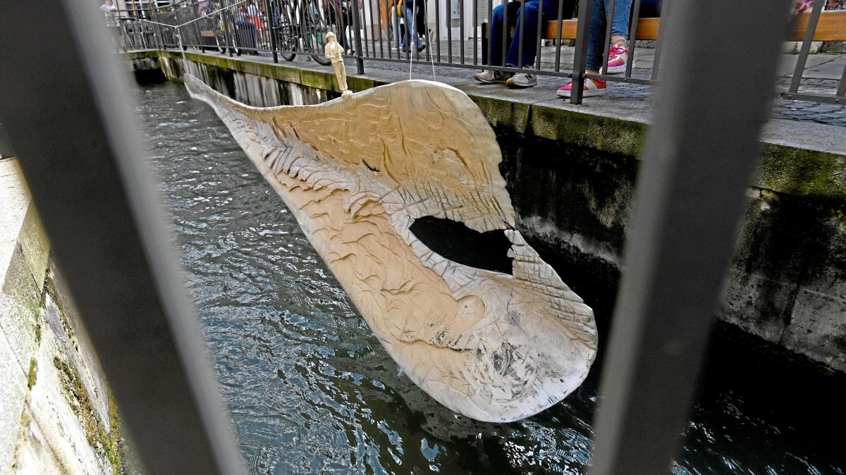 Knochentorpedo am Augsburger Kunstkanal