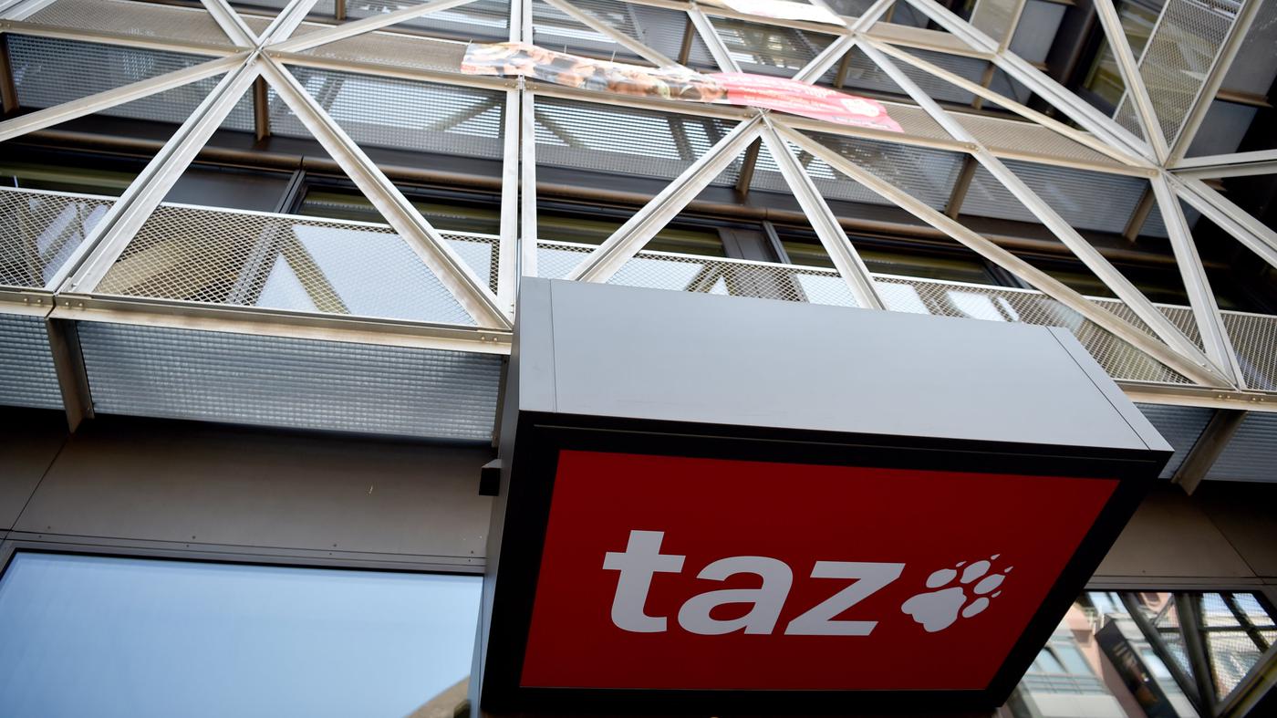 Verlagsgebäude der „taz“ mit roter Farbe beschmiert