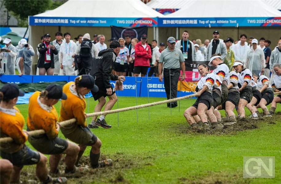 Tauziehen gehört bei den World Games zum Wettkampfprogramm. Foto: Li Bo/XinHua/dpa