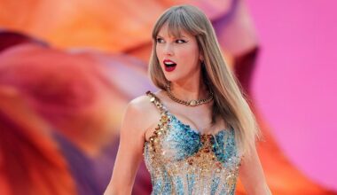 Die Sängerin Taylor Swift auf einer Bühne, aufgenommen am 21.06.2024