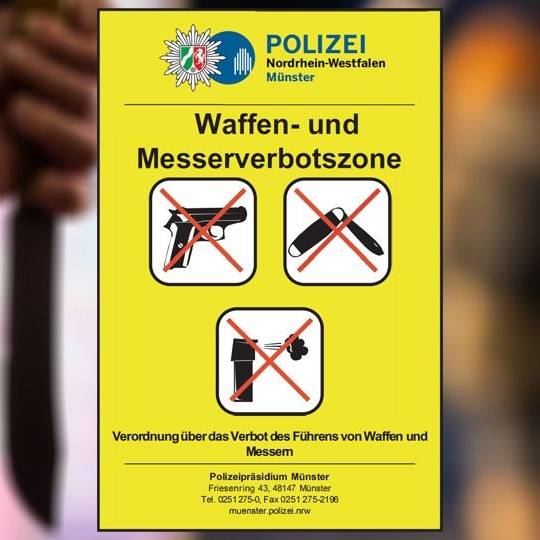 Waffen- und Messerverbot am Hauptbahnhof Münster