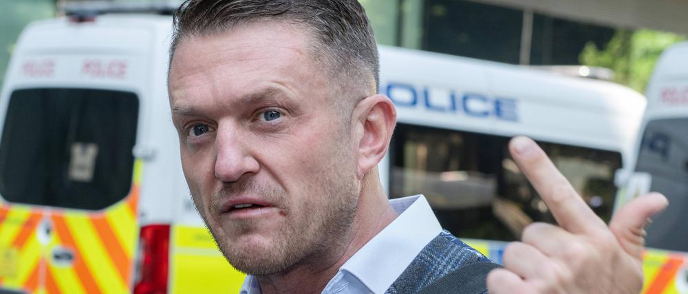 Tommy Robinson gilt als wichtigste Figur der rechtsextremen Szene in Großbritannien. Sein echter Name ist Stephen Yaxley-Lennon.