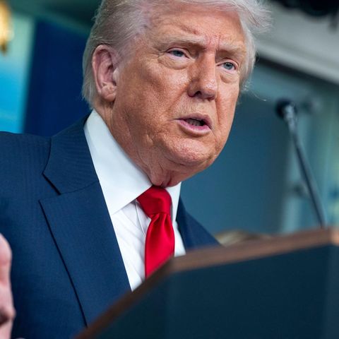 US-Präsident Donald Trump malt auf seiner Pressekonferenz ein dystopisches Bild von Washington, D.C.