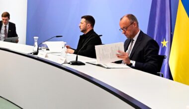 Merz und Selenskyj bei Videokonferenz mit Trump