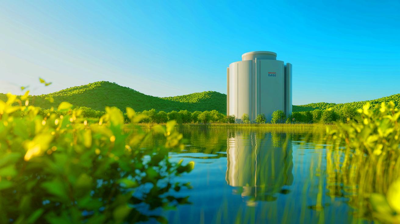 Illustration von kleinen modularen Reaktoren und ihrer Rolle in der nachhaltigen Energie- und Wasserversorgung.