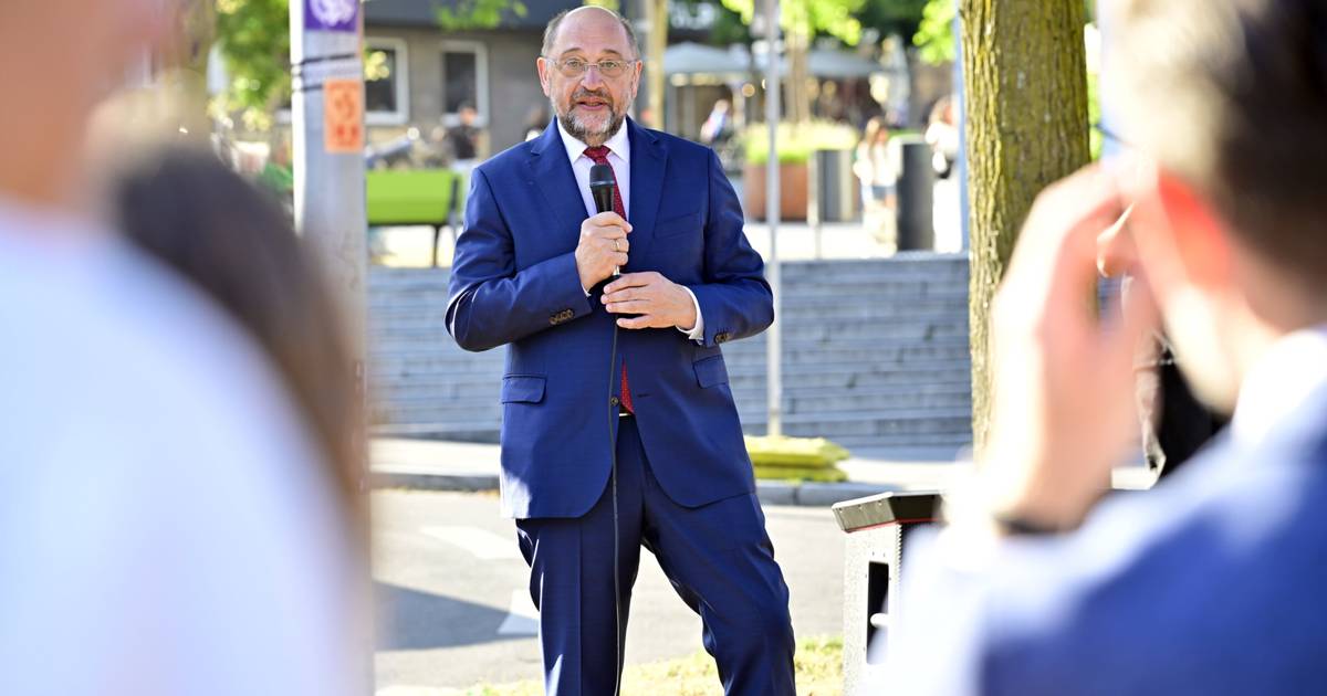 Martin Schulz spricht in Mönchengladbach mit Bürgern
