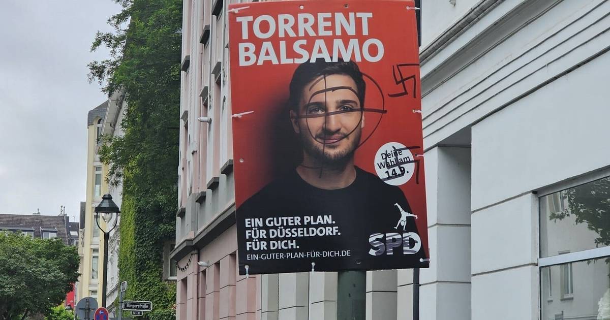 Kommunalwahl 2025 Düsseldorf: Wahlplakate mit Hakenkreuzen beschmiert