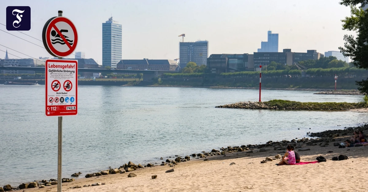 Badeverbot im Rhein in Düsseldorf erlassen